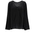 Women's Etro V-Neck Long Sleeve Blouse in Black Viscose
