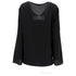 Women's Etro V-Neck Long Sleeve Blouse in Black Viscose