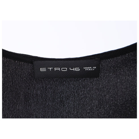 Women's Etro V-Neck Long Sleeve Blouse in Black Viscose