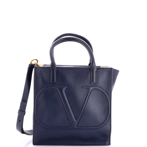 VLogo Walk Tote Leather Small
