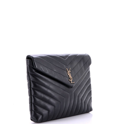 LouLou Document Clutch Matelasse Chevron Leather