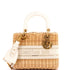 Lady Dior Bag Wicker and Oblique Canvas Medium