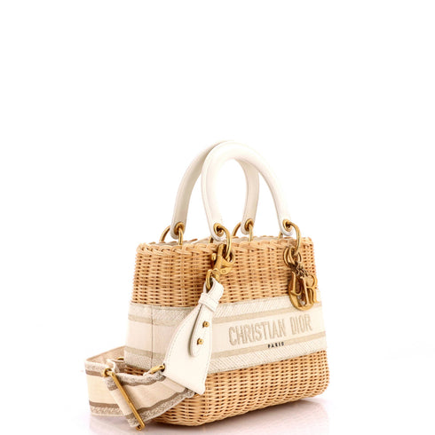 Lady Dior Bag Wicker and Oblique Canvas Medium