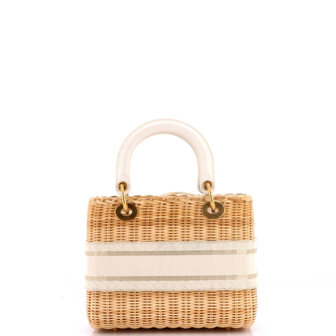 Lady Dior Bag Wicker and Oblique Canvas Medium