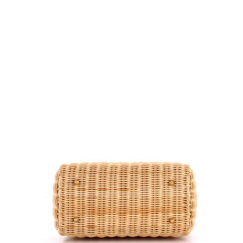 Lady Dior Bag Wicker and Oblique Canvas Medium
