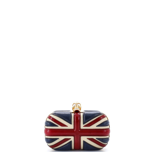Britannia Skull Box Clutch Leather Small
