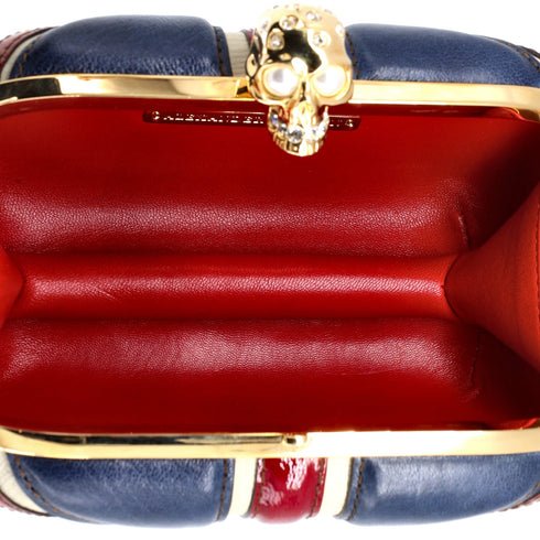 Britannia Skull Box Clutch Leather Small