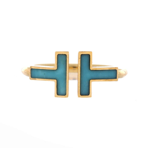 T Wire Ring 18K Yellow Gold with Turquoise