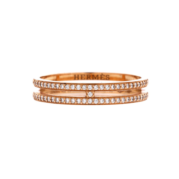 Ariane Wedding Band Ring 18K Rose Gold with Diamonds