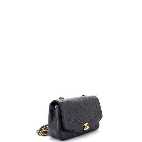 Vintage Diana Flap Bag Quilted Lambskin Small