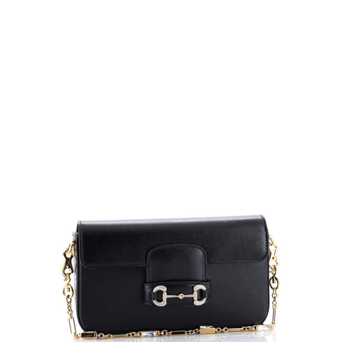 Horsebit 1955 Shoulder Bag Leather with Crystal Detail Mini