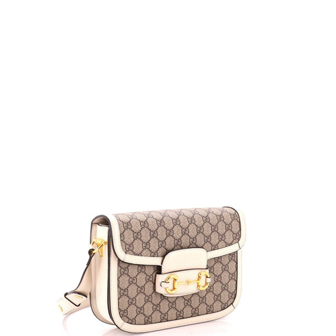Horsebit 1955 Shoulder Bag GG Coated Canvas with Leather Small