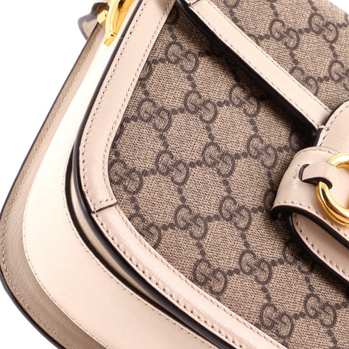 Horsebit 1955 Shoulder Bag GG Coated Canvas with Leather Small