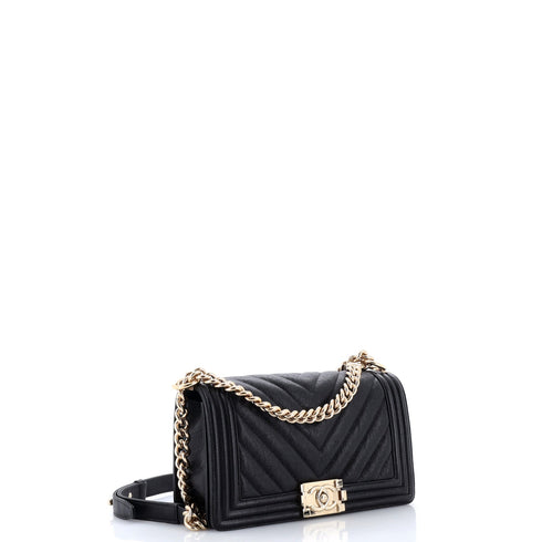 Boy Flap Bag Chevron Caviar Old Medium