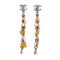 CC Clover and Heart Dangle Earrings Metal and Faux Pearls