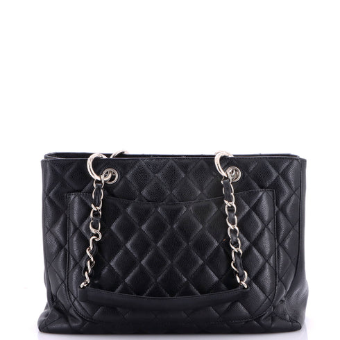 Grand Shopping Tote Quilted Caviar