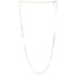 Logo Necklace Crystal Embellished Metal and Faux Pearls Long