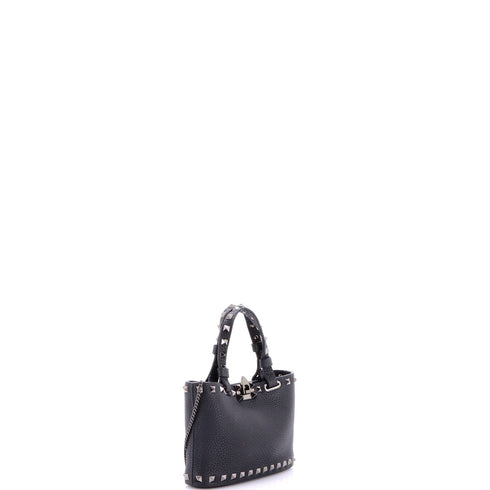 Rockstud Flip Lock Chain Tote Leather Mini