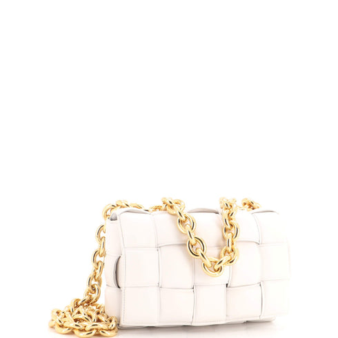 Cassette Chain Crossbody Bag Padded Maxi Intrecciato Leather