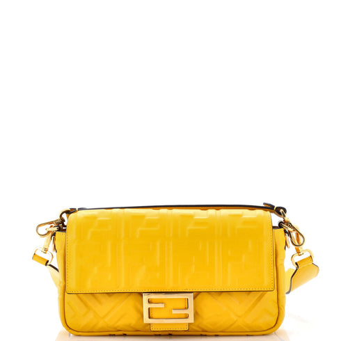 Baguette NM Bag Zucca Embossed Leather Medium