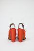 Women's Moschino Cheap and Chic Bow Detail Sandals in Orange Satin