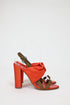Women's Moschino Cheap and Chic Bow Detail Sandals in Orange Satin