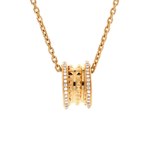 B.Zero1 Rock Pendant Necklace 18K Yellow Gold with Diamonds