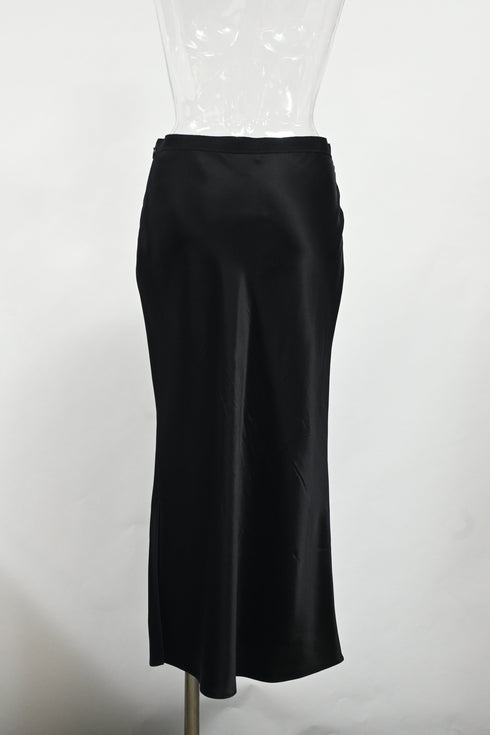 Women's Joseph Midi Skirt in Black Silk
