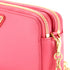 Double Zip Wallet on Chain Crossbody Saffiano Leather Mini