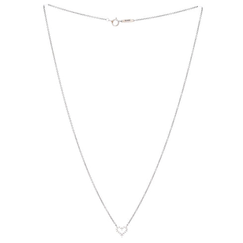 Heart Pendant Necklace Platinum with Diamonds Mini