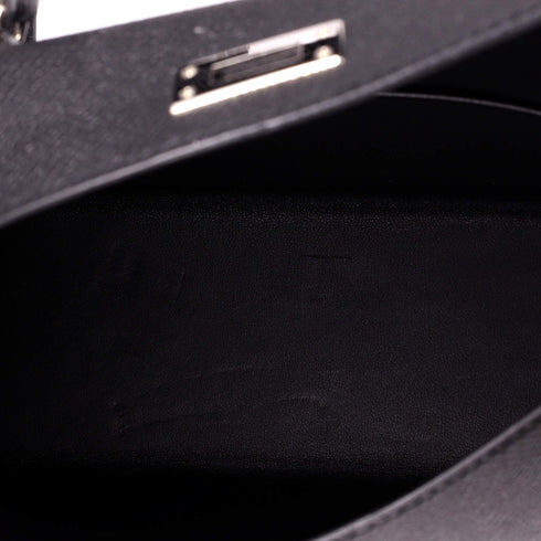 Kelly Mini II Bag Noir Epsom with Palladium Hardware 20