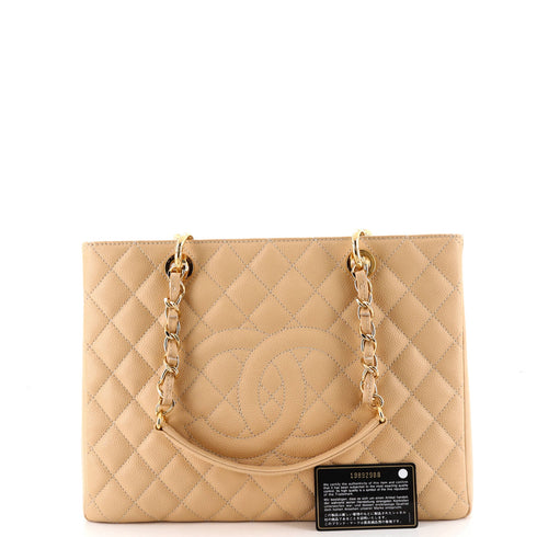 Grand Shopping Tote Quilted Caviar