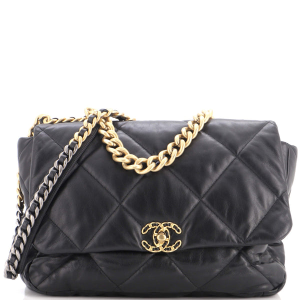 19 Flap Bag Quilted Leather Maxi