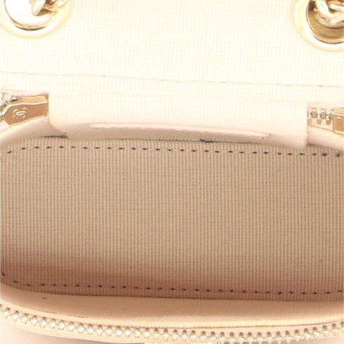 Vertical Classic Vanity Case with Chain Quilted Caviar Small