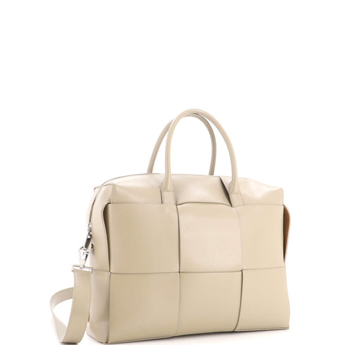 Arco Satchel Maxi Intrecciato Leather Large