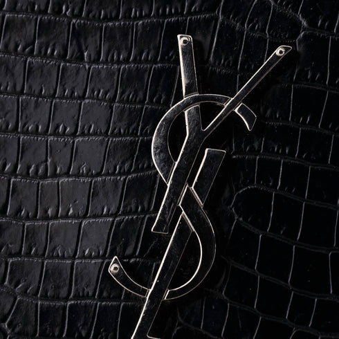 Sunset Crossbody Bag Crocodile Embossed Leather Large