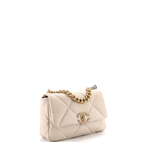 19 Flap Bag Quilted Leather Medium