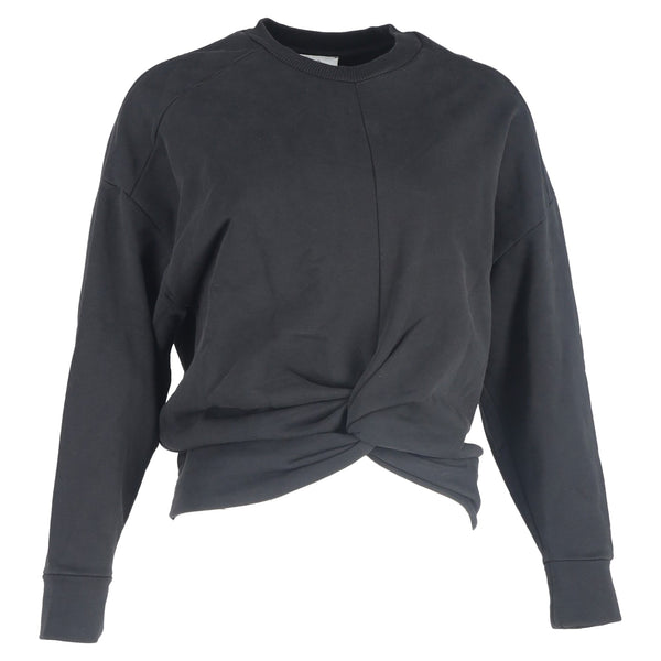Women's Iro Twisted Crewneck Sweater in Black Cotton