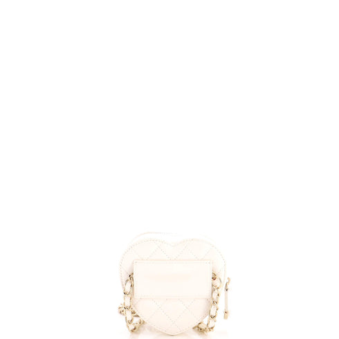 CC in Love Heart Belt Bag Quilted Lambskin