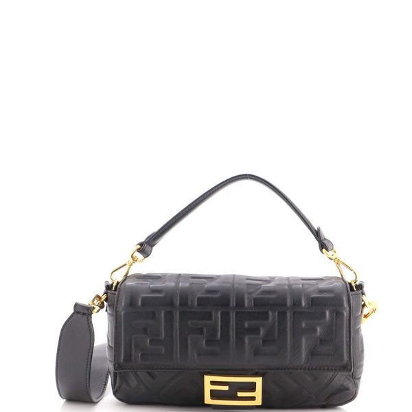 Baguette NM Bag Zucca Embossed Leather Medium