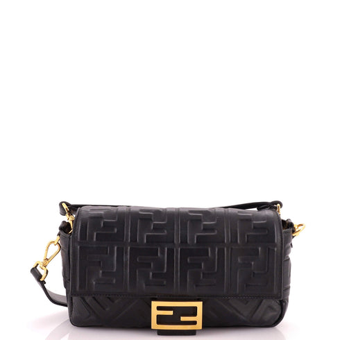 Baguette NM Bag Zucca Embossed Leather Medium