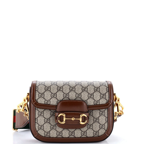 Horsebit 1955 Shoulder Bag GG Coated Canvas with Leather Mini