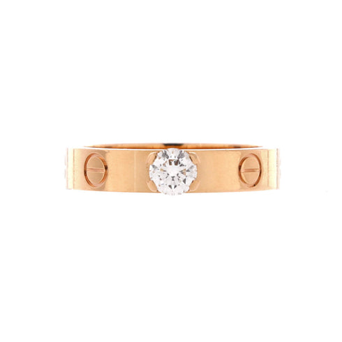 LOVE Solitaire Ring 18K Rose Gold and Diamond 0.23CT