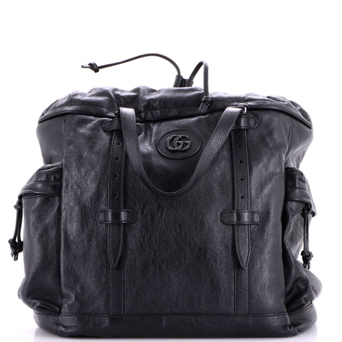 Tonal GG Drawstring Tote Leather