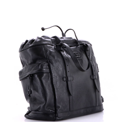 Tonal GG Drawstring Tote Leather