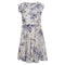 Women's RED Valentino Monkey Print Mini Ruffle Trim Dress in Cream Silk