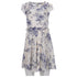 Women's RED Valentino Monkey Print Mini Ruffle Trim Dress in Cream Silk