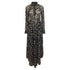 Women's Jil Sander Floral Print Maxi Shirt Dress in Black Polyamide