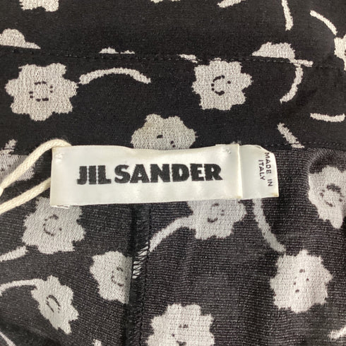 Women's Jil Sander Floral Print Maxi Shirt Dress in Black Polyamide
