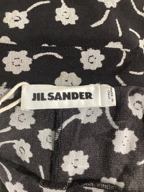 Women's Jil Sander Floral Print Maxi Shirt Dress in Black Polyamide